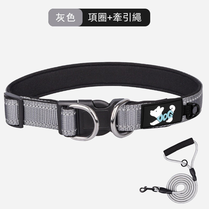 狗狗項圈脖圈結實小狗中大型犬頸圈脖套牽引繩防丟泰迪-規格圖6