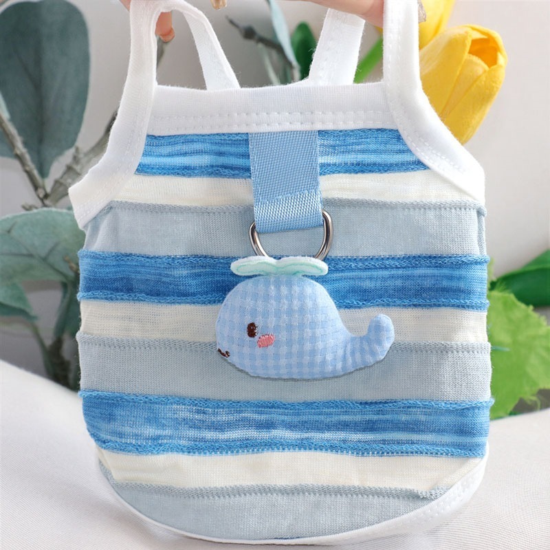 🌟急速發貨🌟小魚吊帶小狗狗衣服夏季薄款比熊泰迪雪納瑞寵物小型幼犬春夏背心-細節圖5