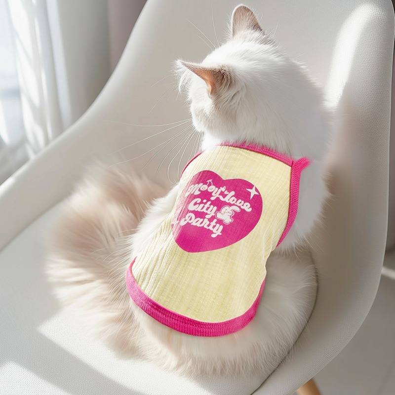 🌟快速出貨🌟貓咪衣服夏季天防掉毛薄款吊帶背心純棉寵物德文藍無毛貓布偶小狗-細節圖3