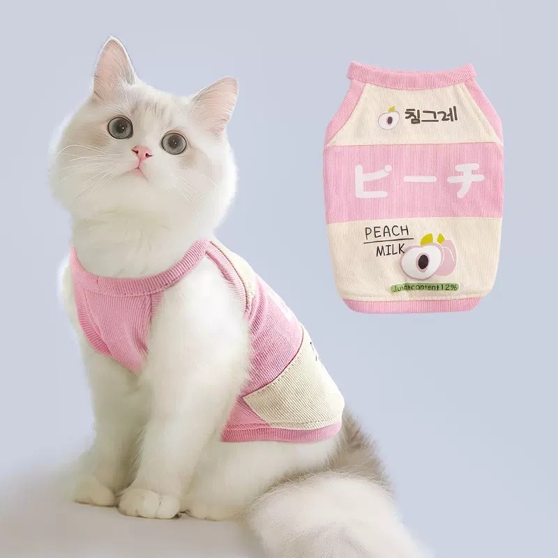 🌟快速出貨🌟貓咪衣服夏季天防掉毛薄款吊帶背心純棉寵物德文藍無毛貓布偶小狗-規格圖5