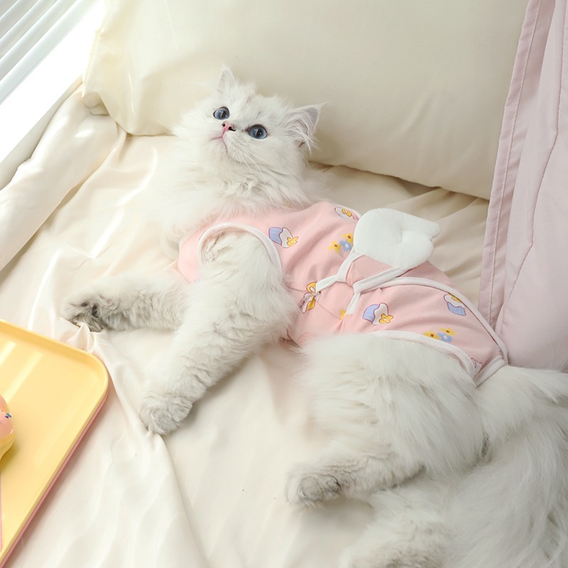 貓咪衣服防掉毛夏季薄款的布偶貓小貓寵物母貓斷奶貓貓夏天護肚衣-規格圖5