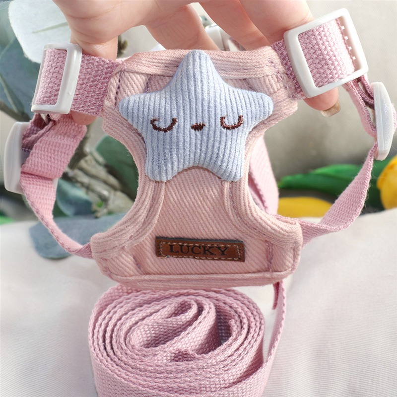 小狗狗牽引繩背心式遛狗繩子泰迪比熊小型犬胸揹帶外出狗鏈子寵物-規格圖6