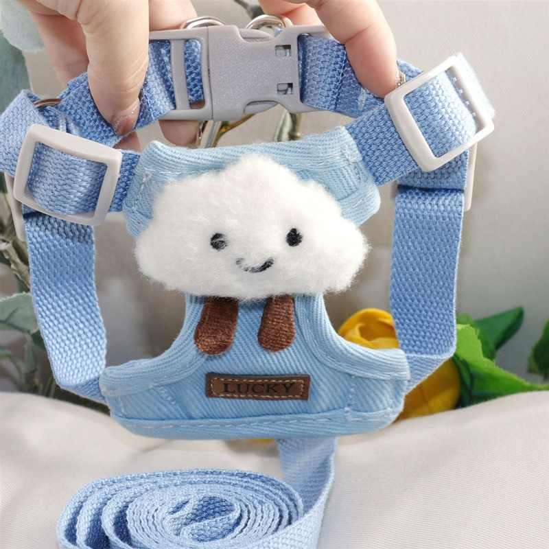 小狗狗牽引繩背心式遛狗繩子泰迪比熊小型犬胸揹帶外出狗鏈子寵物-規格圖6