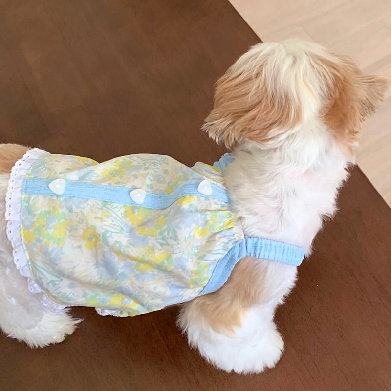 寵物狗狗貓咪清新小花吊帶夏季薄款衣服小貓比熊泰迪小型幼犬夏天-細節圖3