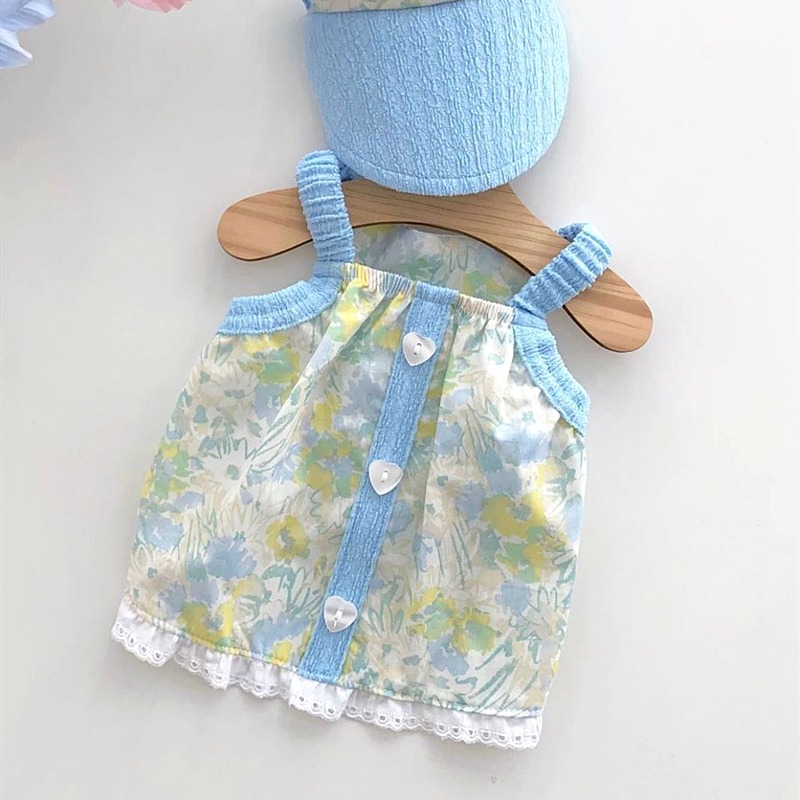 寵物狗狗貓咪清新小花吊帶夏季薄款衣服小貓比熊泰迪小型幼犬夏天-細節圖5