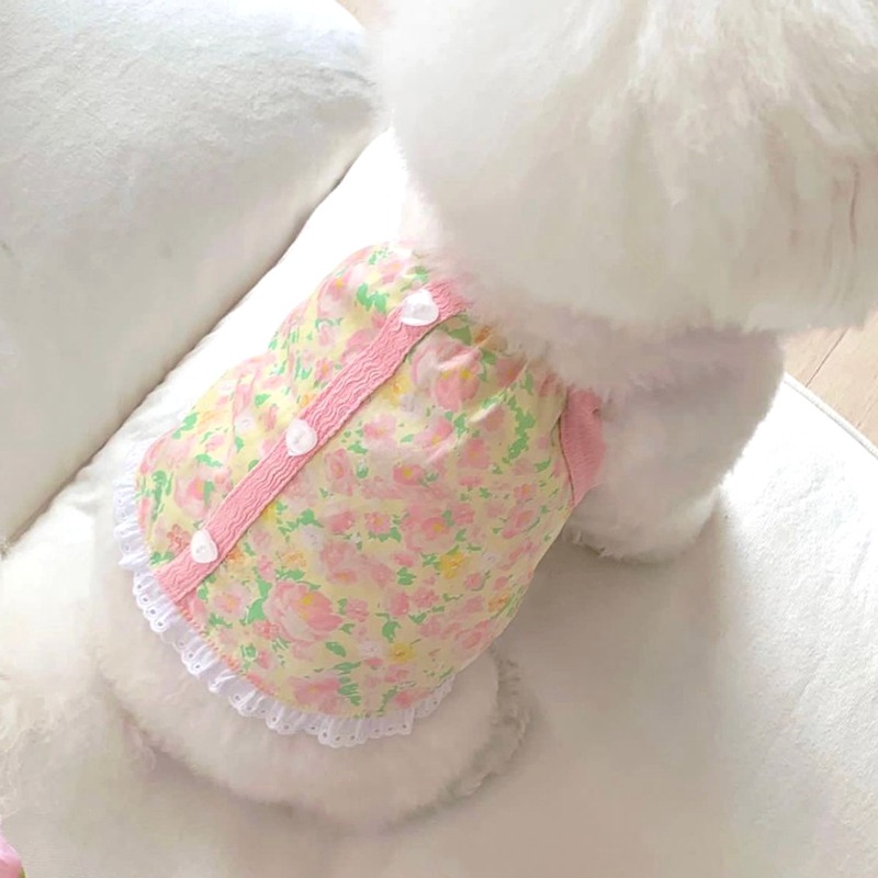 寵物狗狗貓咪清新小花吊帶夏季薄款衣服小貓比熊泰迪小型幼犬夏天-規格圖5