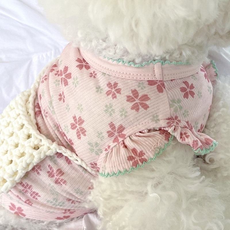 寵物花花飛袖夏季薄款小狗狗衣服貓咪泰迪比熊博美貴賓小型犬背心-規格圖6