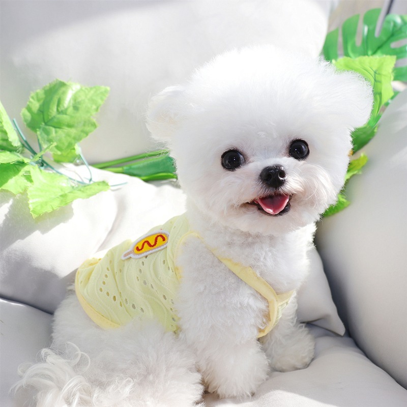 花邊貼布背心小狗狗衣服夏天雪納瑞小型幼犬比熊泰迪寵物夏季薄款-細節圖2