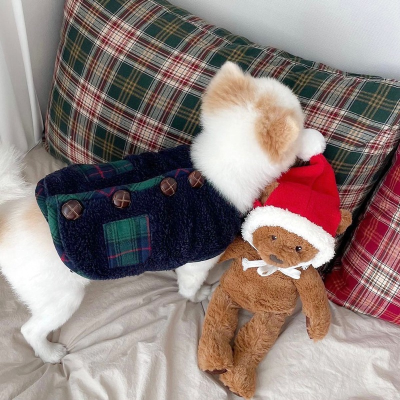 送圍巾狗狗衣服冬季棉衣貓咪寵物泰迪博美比熊貴賓小型幼犬秋冬天-細節圖3