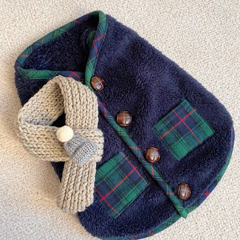 送圍巾狗狗衣服冬季棉衣貓咪寵物泰迪博美比熊貴賓小型幼犬秋冬天-規格圖4