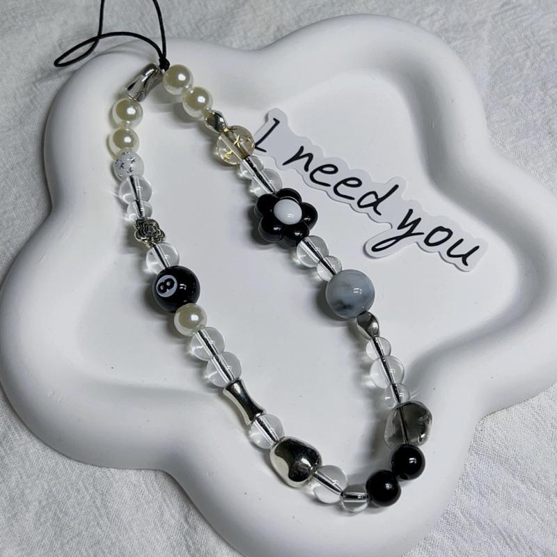 甜酷辣妹黑白珠珠 ccd相機吊飾 手機挂繩 手機吊飾 串珠 掛繩 歐美鏈條 手機殻配件 手機鏈 箱包掛飾包包 手機鏈-細節圖5