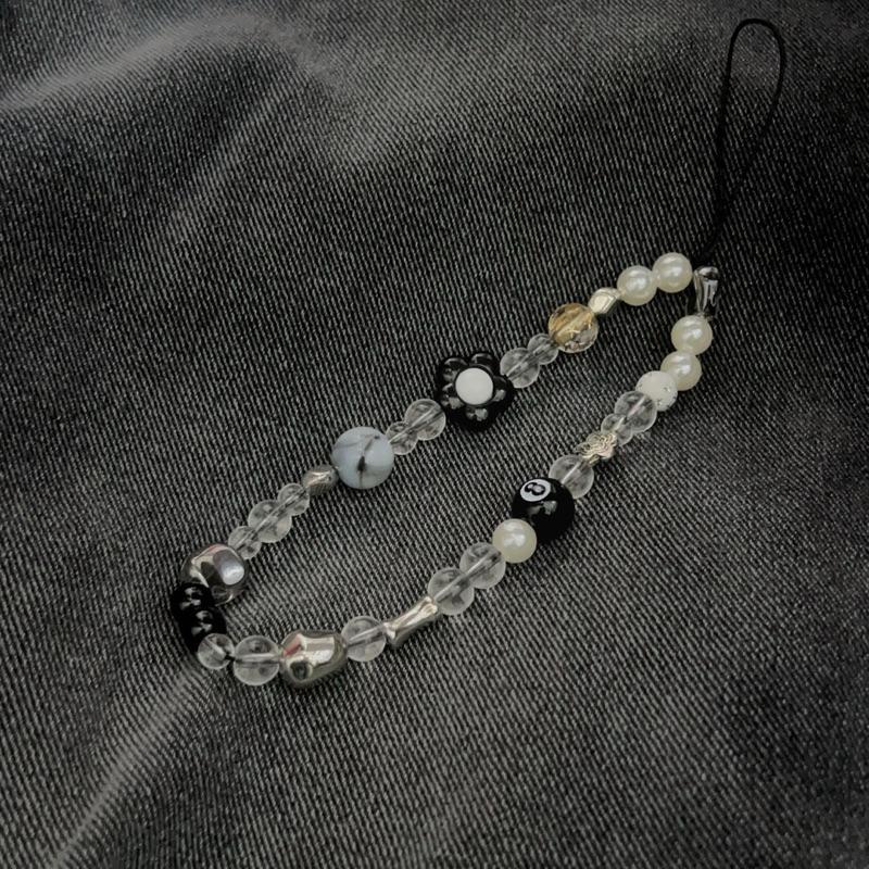 甜酷辣妹黑白珠珠 ccd相機吊飾 手機挂繩 手機吊飾 串珠 掛繩 歐美鏈條 手機殻配件 手機鏈 箱包掛飾包包 手機鏈-細節圖6