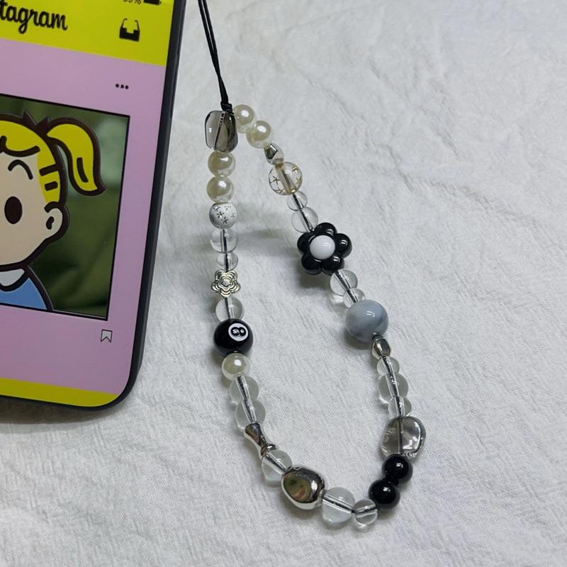 甜酷辣妹黑白珠珠 ccd相機吊飾 手機挂繩 手機吊飾 串珠 掛繩 歐美鏈條 手機殻配件 手機鏈 箱包掛飾包包 手機鏈-細節圖7