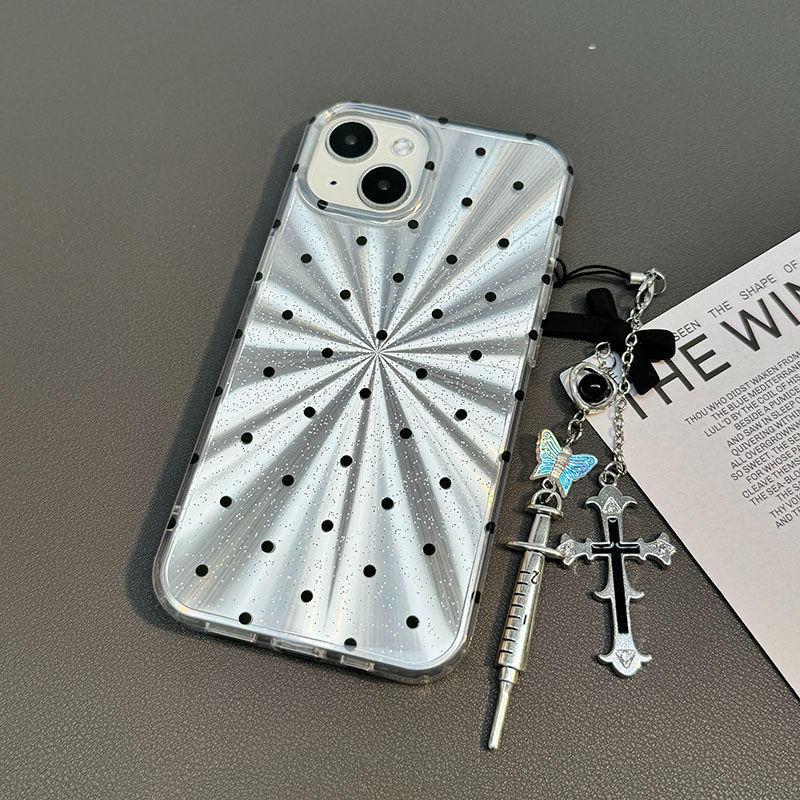 ins甜妹風十字架針筒蝴蝶結掛墜 適用手機殼女高級掛件 ccd相機掛飾 相機掛繩 手機殼掛件 書包掛件 鏈條-細節圖4