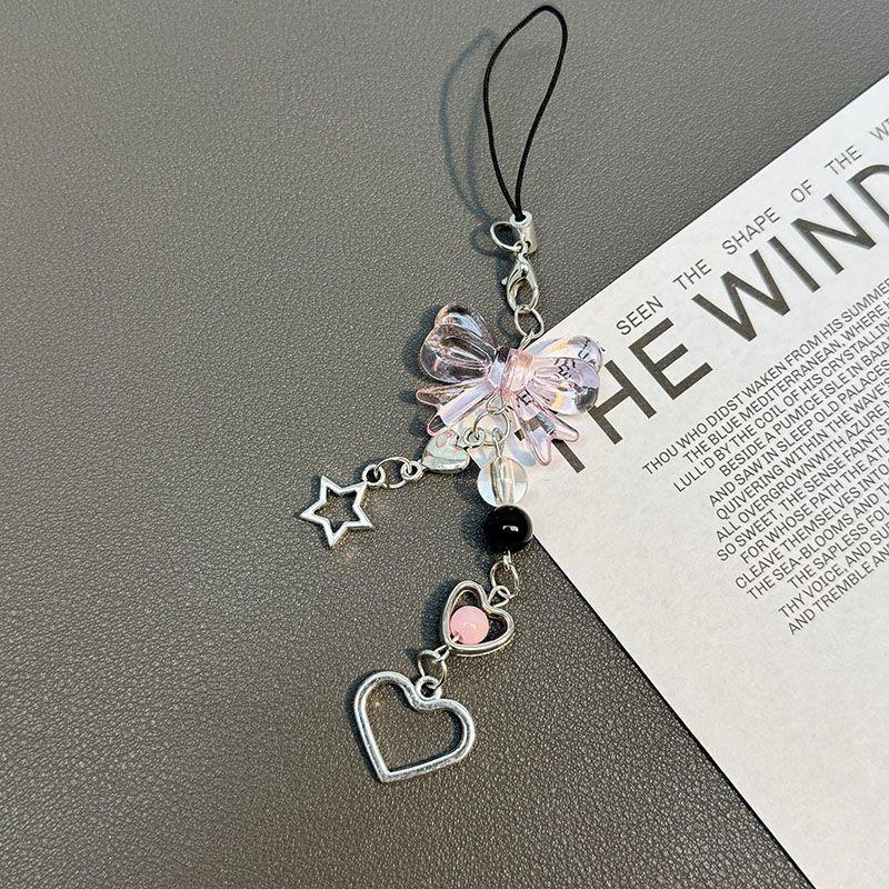 ins甜妹風十字架針筒蝴蝶結掛墜 適用手機殼女高級掛件 ccd相機掛飾 相機掛繩 手機殼掛件 書包掛件 鏈條-細節圖6