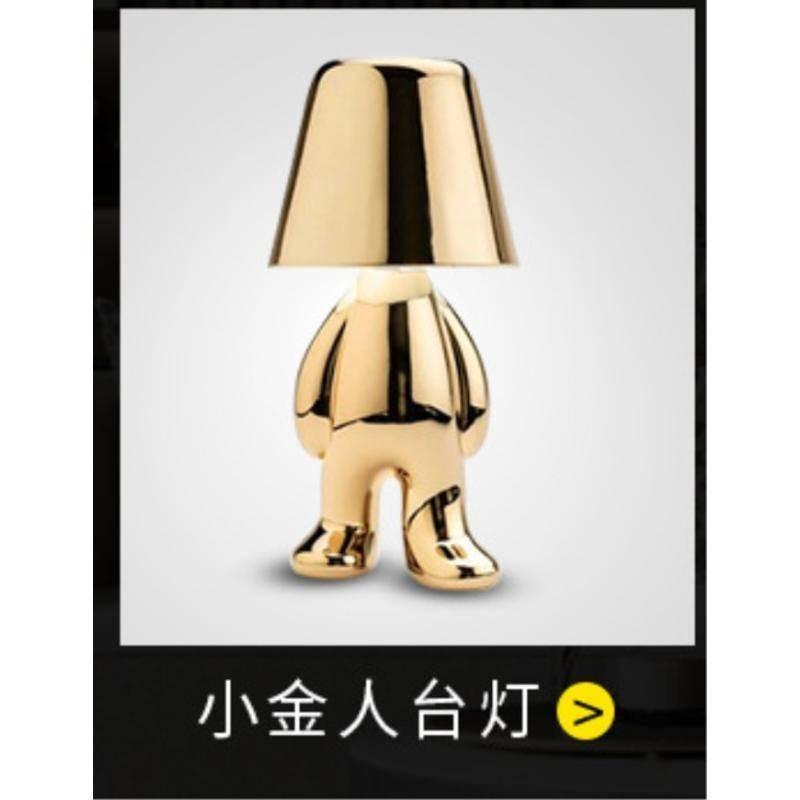 小金人小銀人思考者充電小夜燈 LED檯燈 充電氛圍小夜燈 小夜燈 氛圍燈 床頭燈 USB可調光 觸摸充電臺燈 床頭燈擺件-細節圖4