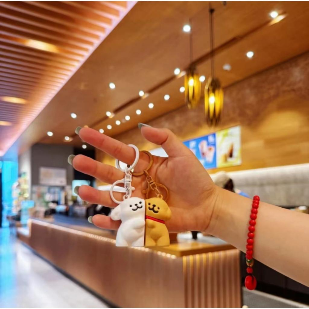 【抖音同款】馬爾濟斯線條小狗鑰匙扣 airpods吊飾 手機掛繩 掛飾 吊飾 掛件 鑰匙圈 包包掛飾 手機掛件-細節圖2