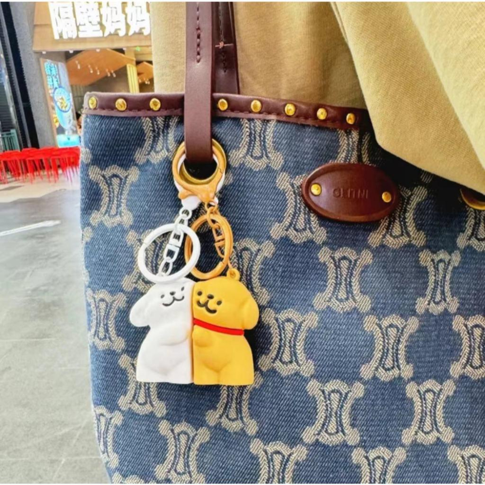 【抖音同款】馬爾濟斯線條小狗鑰匙扣 airpods吊飾 手機掛繩 掛飾 吊飾 掛件 鑰匙圈 包包掛飾 手機掛件-細節圖5