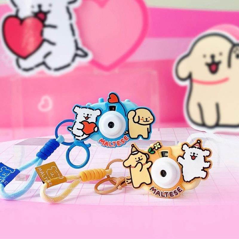 TheGreenParty線條小狗書包包掛件可愛創意情侶鑰匙扣小掛飾吊飾投影照相機趣味吊飾-細節圖6