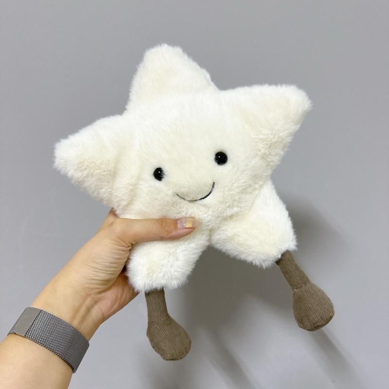 人氣新品 star 24cm星星 白星星布偶 安撫玩偶 絨毛娃娃毛絨玩偶 擺件 生日禮物 禮物 乳白色星星 玩具-細節圖6