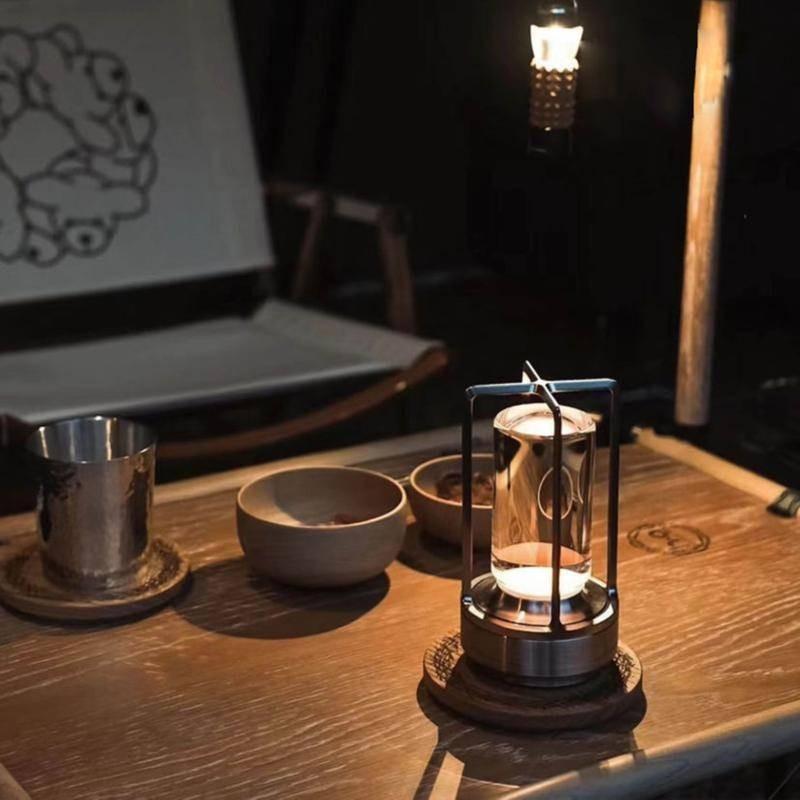 北歐風 水晶燈 充電燈 氣氛燈 檯燈 桌燈 露營燈 小夜燈 床頭燈 裝飾燈  充電觸摸 可調光 交換禮物-細節圖4