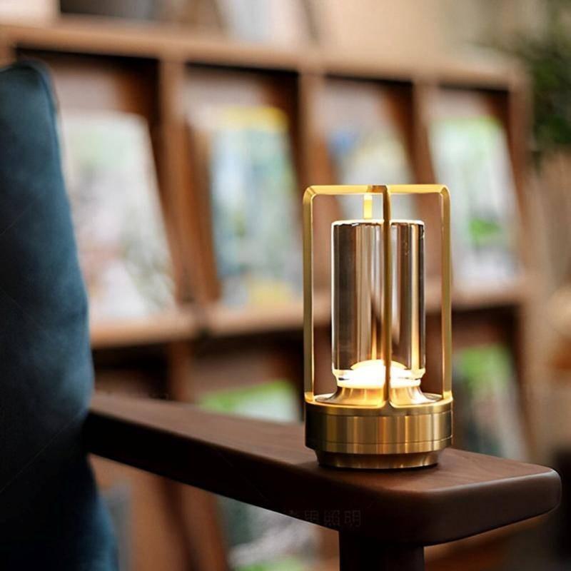 北歐風 水晶燈 充電燈 氣氛燈 檯燈 桌燈 露營燈 小夜燈 床頭燈 裝飾燈  充電觸摸 可調光 交換禮物-細節圖7