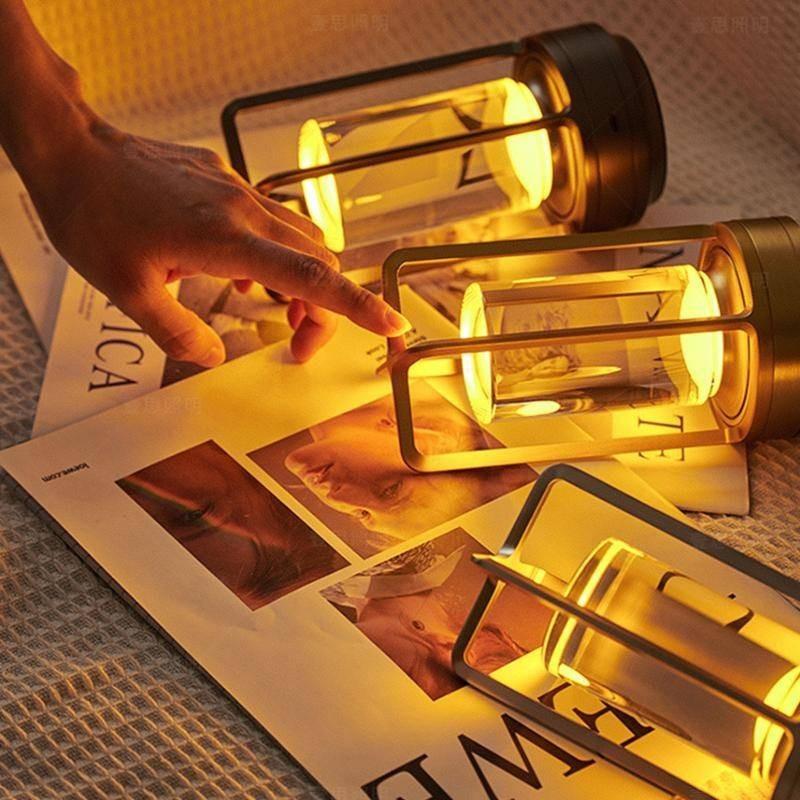 北歐風 水晶燈 充電燈 氣氛燈 檯燈 桌燈 露營燈 小夜燈 床頭燈 裝飾燈  充電觸摸 可調光 交換禮物-細節圖8