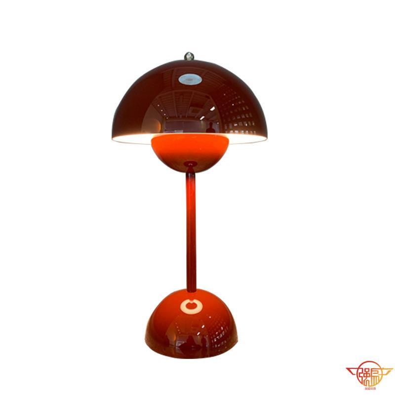 北歐丹麥花苞燈 蘑菇桌燈 學習燈 復古臺燈 復古桌燈 usb檯燈 北歐風婚房燈 臥室燈 床頭蘑菇燈 檯燈 無線桌燈 燈具-細節圖5