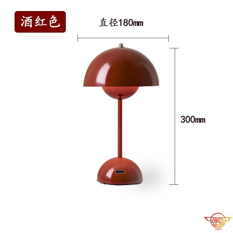 北歐丹麥花苞燈 蘑菇桌燈 學習燈 復古臺燈 復古桌燈 usb檯燈 北歐風婚房燈 臥室燈 床頭蘑菇燈 檯燈 無線桌燈 燈具-細節圖6