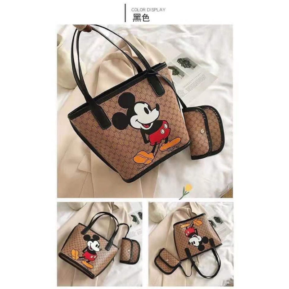 G085 質感一流‼️米奇滿款包包附小包再贈‼️化裝包共3件-細節圖2