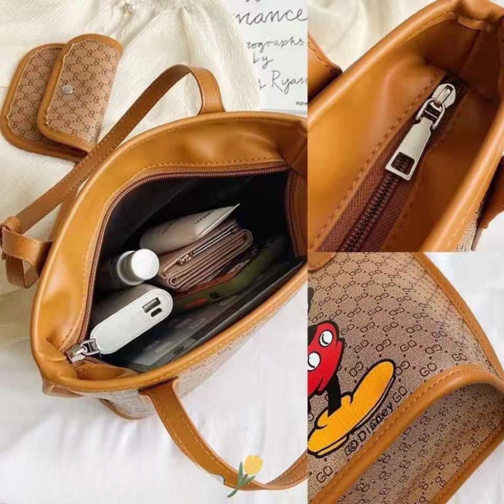 G085 質感一流‼️米奇滿款包包附小包再贈‼️化裝包共3件-規格圖3