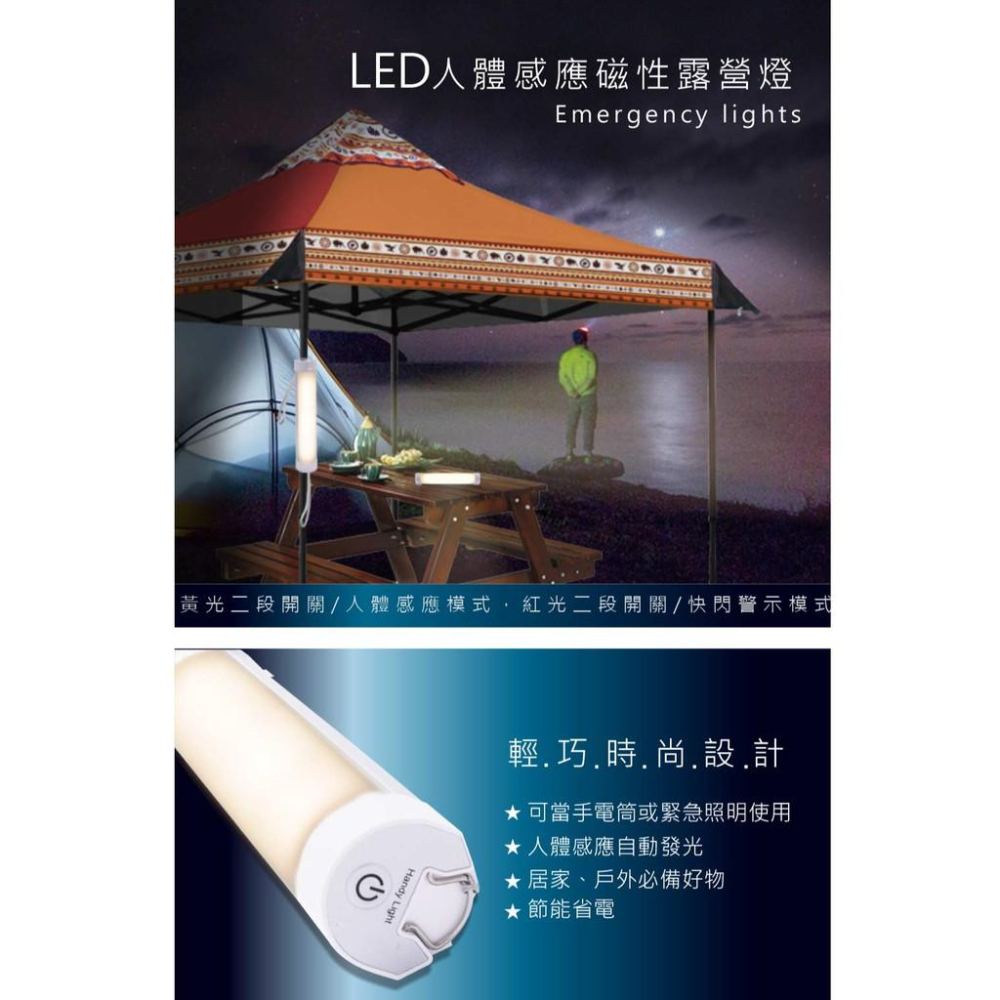 OutdoorBase LED人體感應磁性露營燈【好勢露營】感應開關  強力磁鐵 戶外燈 貨櫃搬運燈 #21799-細節圖3