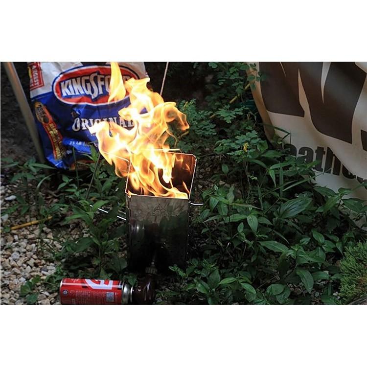 柯曼 起火師【好勢露營】不銹鋼 折疊式 點炭爐 生火爐 生火器 升火器 附收納袋 Campingmoon MT-18-細節圖2