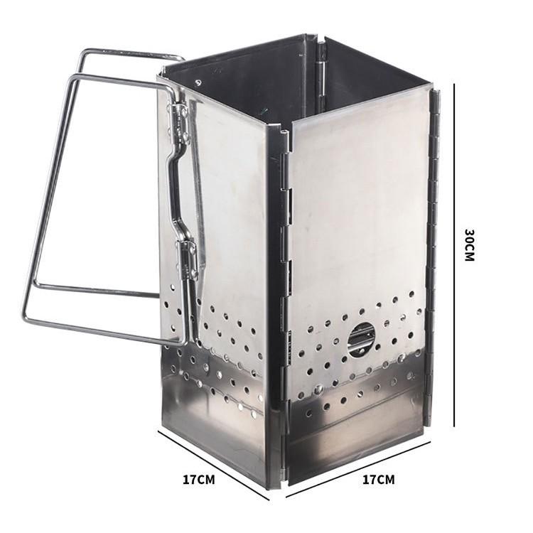 柯曼 起火師【好勢露營】不銹鋼 折疊式 點炭爐 生火爐 生火器 升火器 附收納袋 Campingmoon MT-18-細節圖3