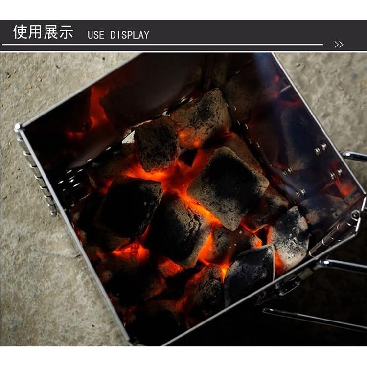 柯曼 起火師【好勢露營】不銹鋼 折疊式 點炭爐 生火爐 生火器 升火器 附收納袋 Campingmoon MT-18-細節圖8
