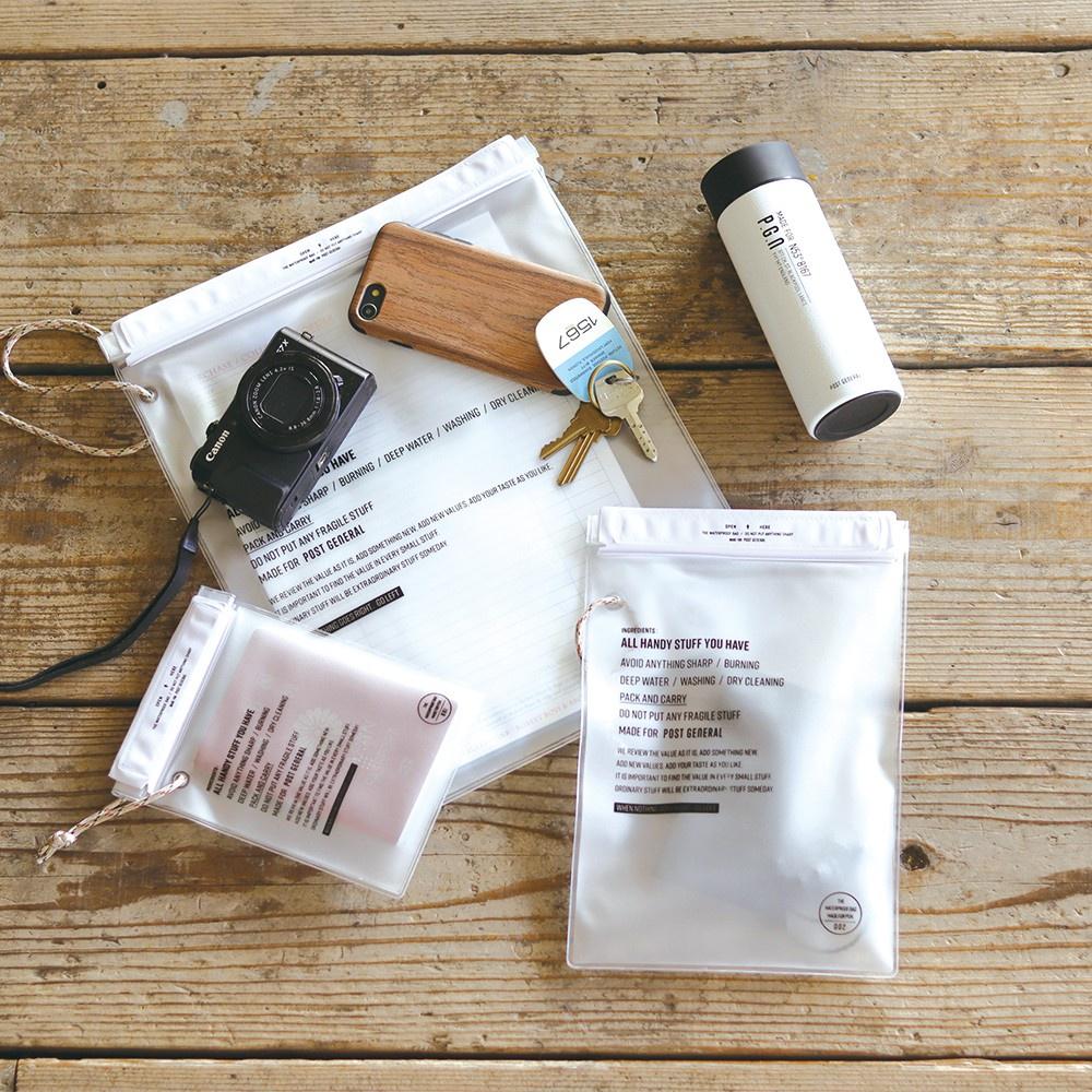 POST GENERAL 中型防水袋2件組【好勢露營】灰咖啡 玄黑色 淨白色 置物袋收納 相機袋 手機 充電器口罩戶外-細節圖3