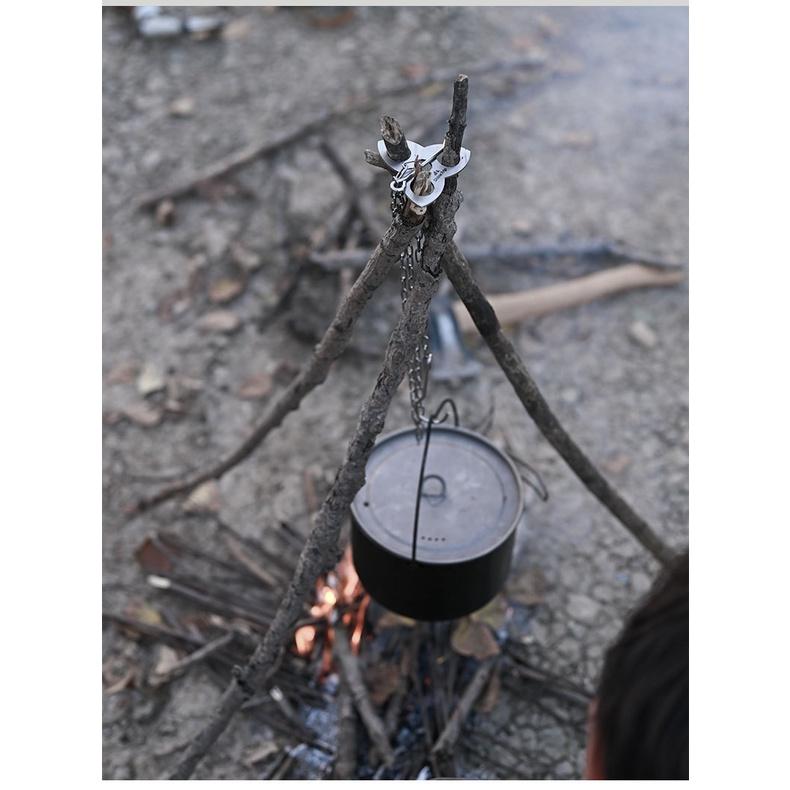 ShineTrip 山趣 野營燒烤三角架套組【好勢露營】三腳架 簡易吊鍋架 三角吊架 吊環 掛勾 燒烤架 多功能吊環-細節圖9