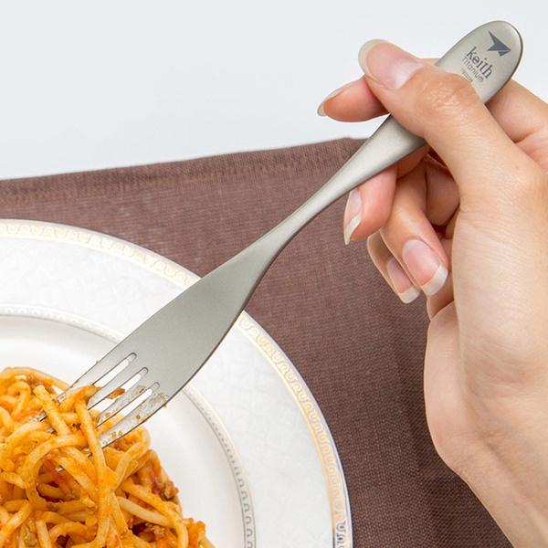 鎧斯Keith 純鈦環保攜帶式叉子【好勢露營】 Ti5202 鈦叉 餐叉 蛋糕叉 甜品叉 點心叉 露營鈦餐具 便攜餐具-細節圖2