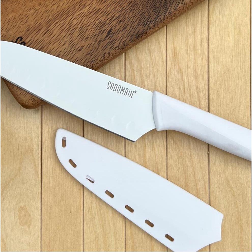 仙德曼 炫曜料理刀 野炊刀具【好勢露營】附刀套29.5cm/23.7cm水果刀 標準刀菜刀 碳鋼材質中式刀西式刀 白 黑-細節圖5