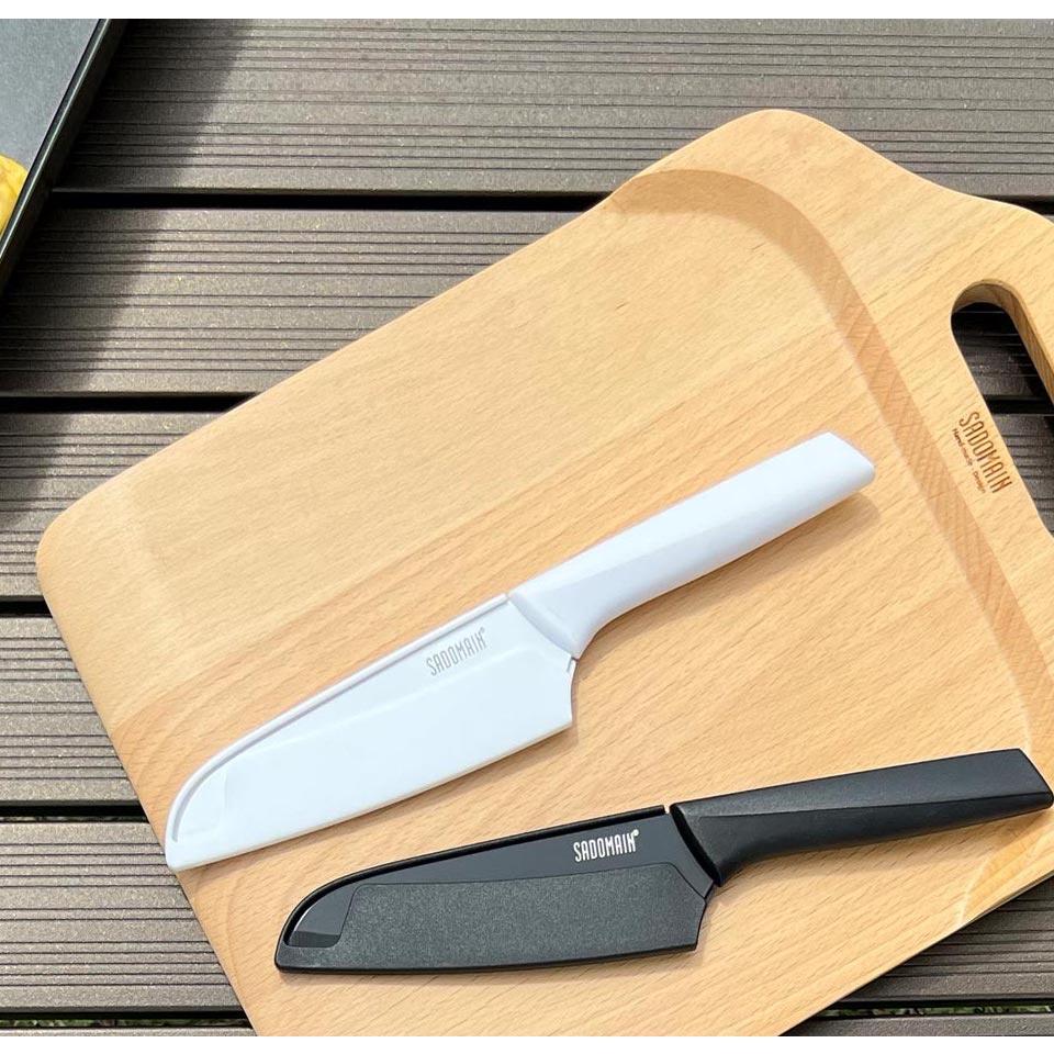 仙德曼 炫曜料理刀 野炊刀具【好勢露營】附刀套29.5cm/23.7cm水果刀 標準刀菜刀 碳鋼材質中式刀西式刀 白 黑-細節圖6