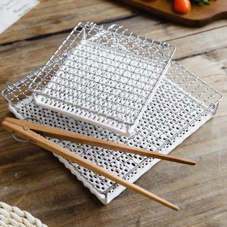 日本製 丸十金網 陶瓷直火烤網【好勢露營】大22cm小15CM 陶瓷遠紅外線燒烤網 戶外/早餐/燒烤/炙燒-細節圖5