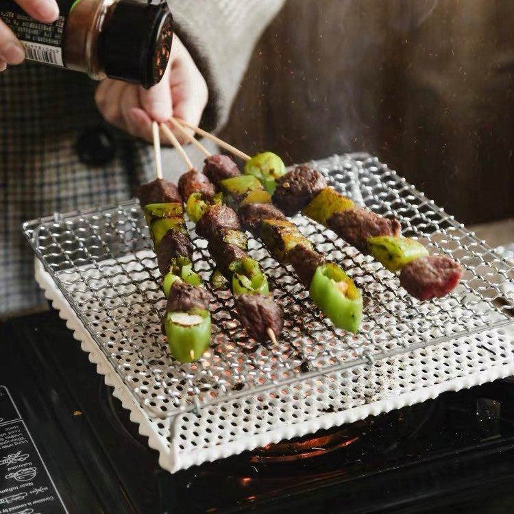 日本製 丸十金網 陶瓷直火烤網【好勢露營】大22cm小15CM 陶瓷遠紅外線燒烤網 戶外/早餐/燒烤/炙燒-細節圖7