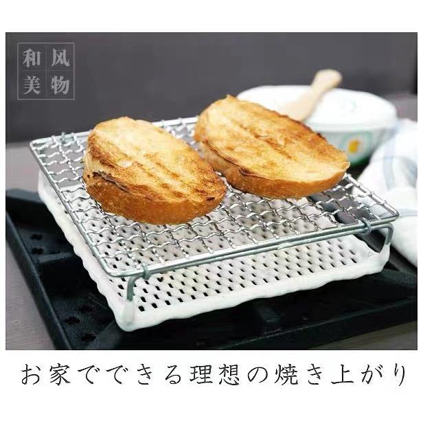 日本製 丸十金網 陶瓷直火烤網【好勢露營】大22cm小15CM 陶瓷遠紅外線燒烤網 戶外/早餐/燒烤/炙燒-細節圖8