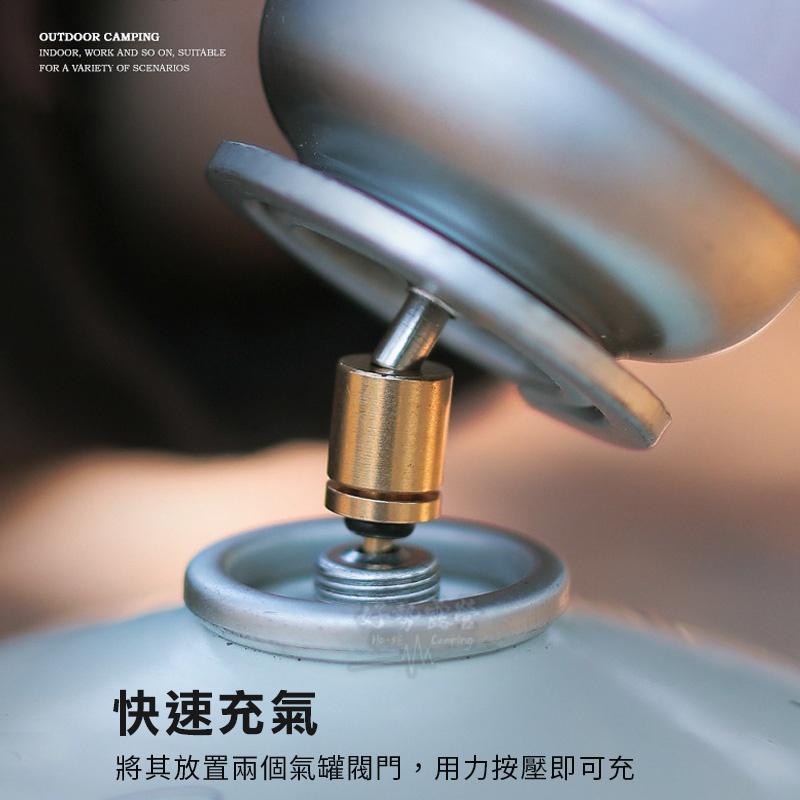 黃銅瓦斯對充轉接頭【好勢露營】高山瓦斯填充器 卡式罐充高山罐 導氣灌氣頭 轉換器充氣閥 瓦斯反充器 卡式灌高山瓦斯罐-細節圖2