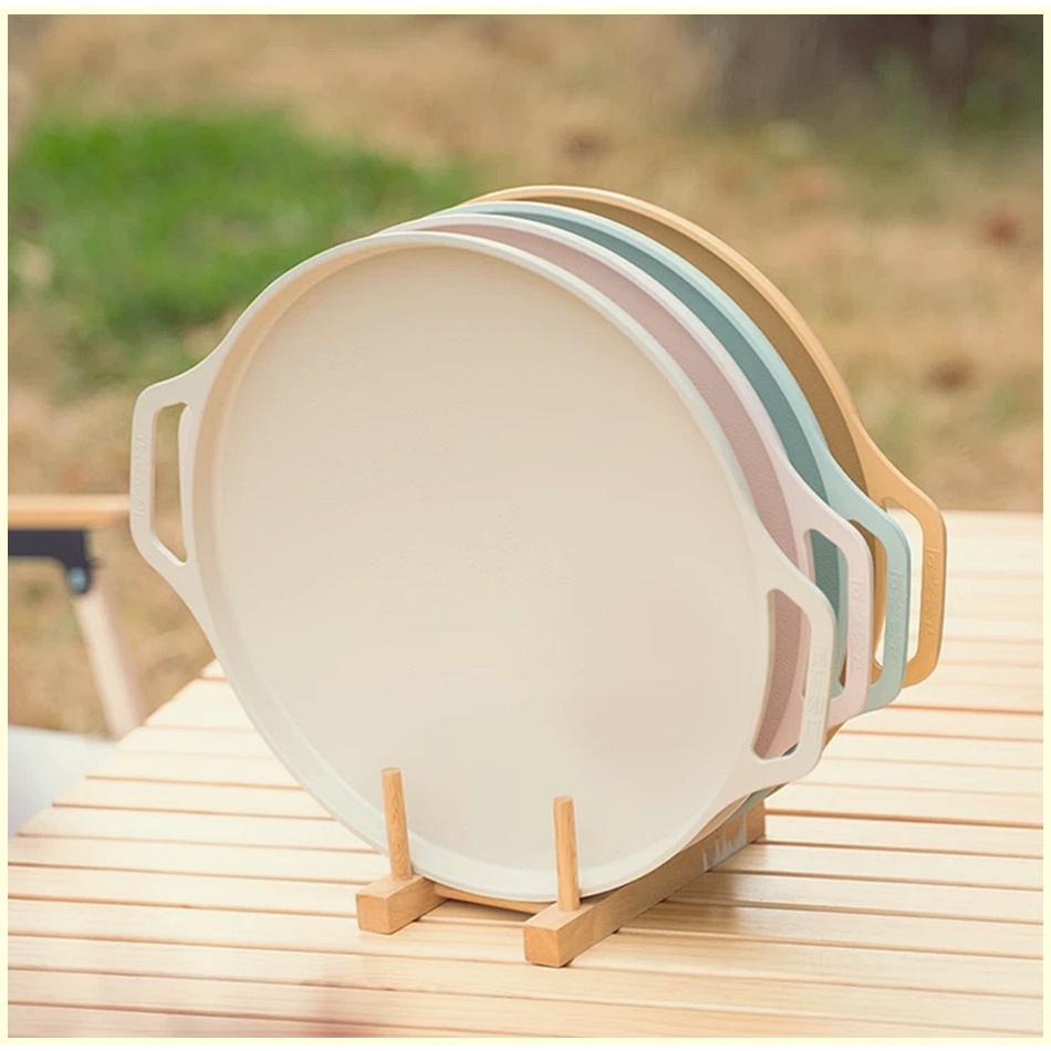 韓國MYTEM DONO 馬卡龍圓形煎烤盤30cm【好勢露營】陶瓷燒烤盤 露營必備 韓式烤盤 收納包 IH爐可用-細節圖2