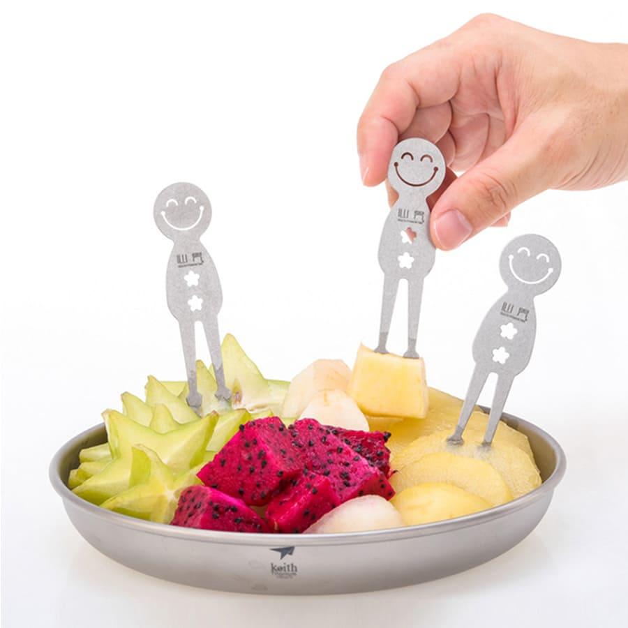 Keith鎧斯 純鈦水果叉套裝-3入【好勢露營】Mi1320水果叉 叉子點心叉餐具戶外蛋糕叉-細節圖5