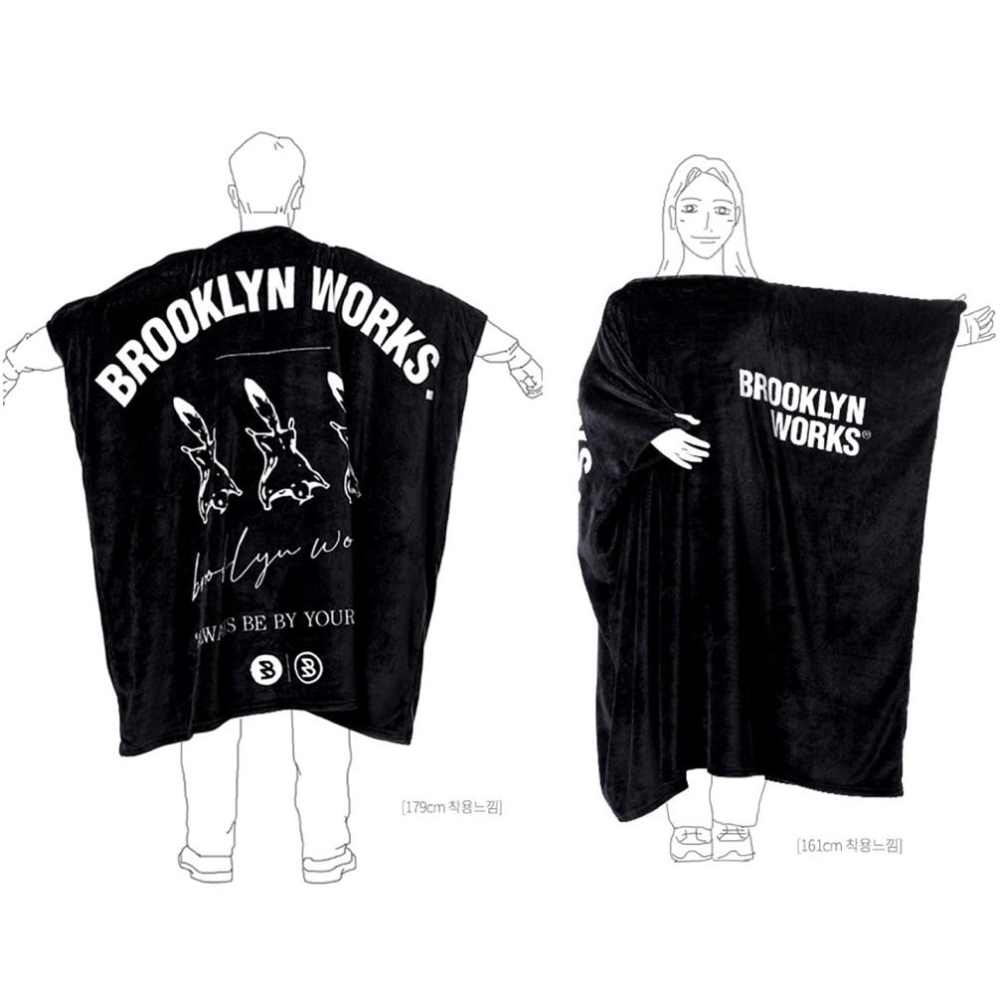 BROOKLYN WORKS 風格保暖毯 120x120cm【好勢露營】斗篷保暖毯 保暖懶人毯 冬天保暖毯 沙發毯飛鼠毯-細節圖2