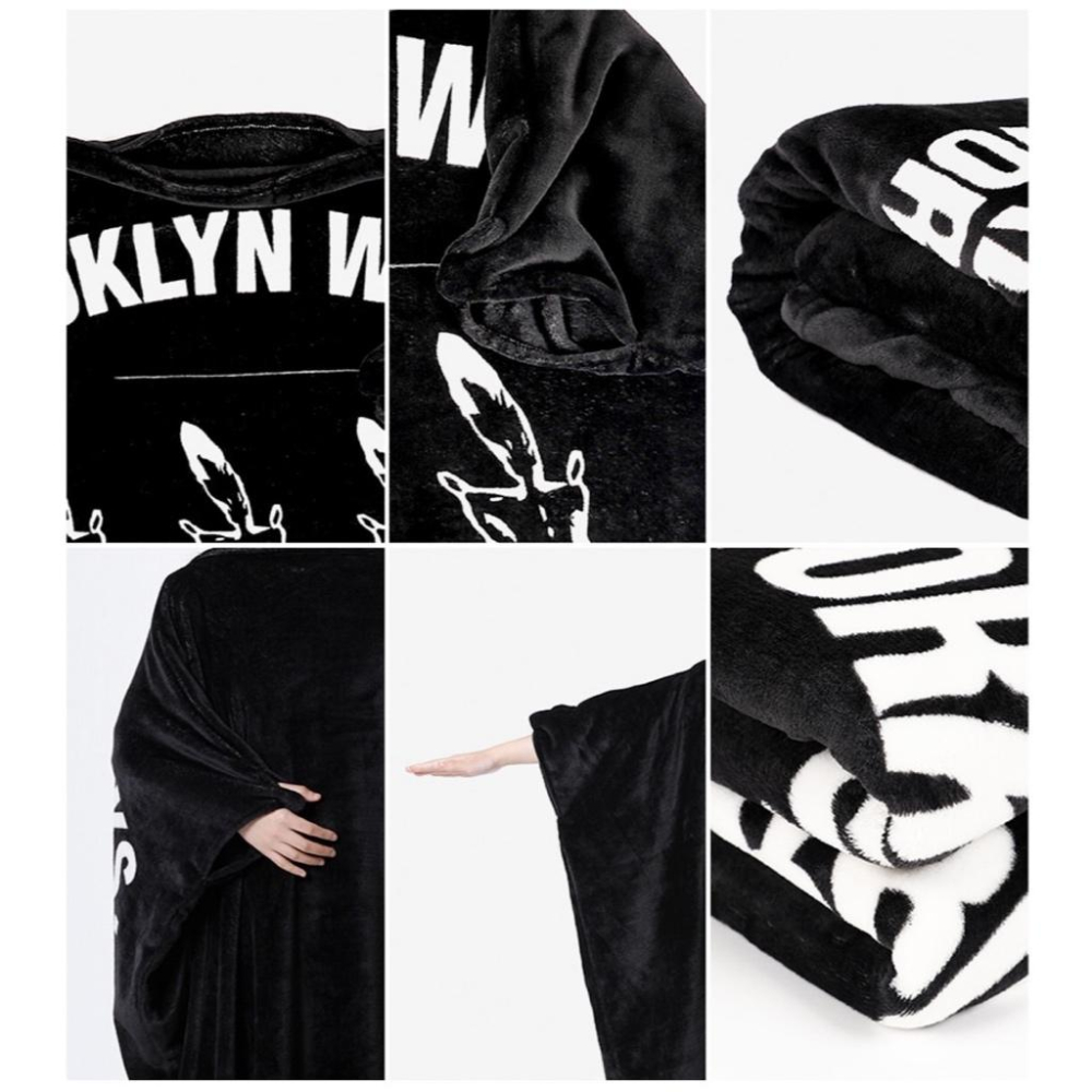 BROOKLYN WORKS 風格保暖毯 120x120cm【好勢露營】斗篷保暖毯 保暖懶人毯 冬天保暖毯 沙發毯飛鼠毯-細節圖8