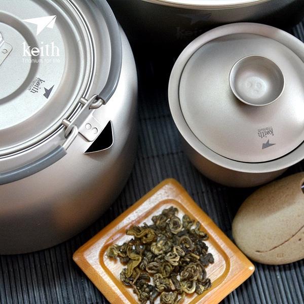 Keith鎧斯 純鈦環保攜帶式全套茶具組 茶具11件套組 Ti3900【好勢露營】六人份附收納袋 鈦茶具 茶具組 泡茶-細節圖5