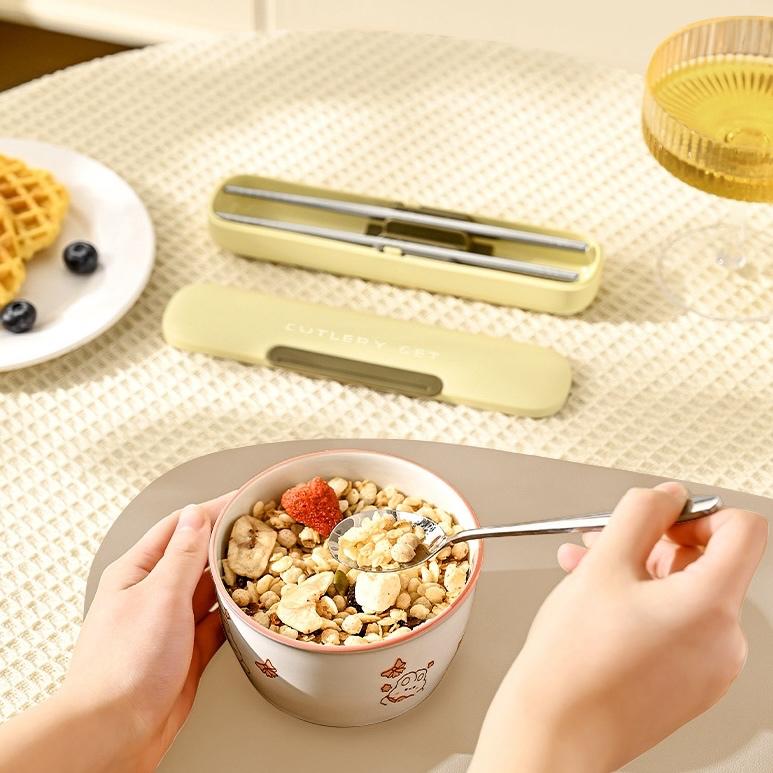 筷子湯匙套裝餐具收納組【好勢露營】 304不鏽鋼餐具 環保餐具組 環保筷 湯匙-細節圖6